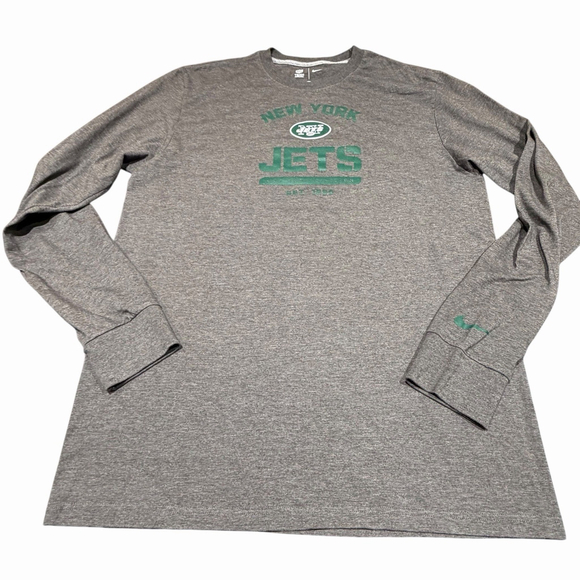 NFL Other - New York Jets Nike NFL Team Apparel Size L Men's Gray/Green‎ Long Sleeve TShirt